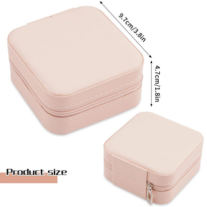 Portable Travel Mini Jewelry Box Leather Jewellery Ring Organizer Case Storage Gift Box Girls Women (multicolour).