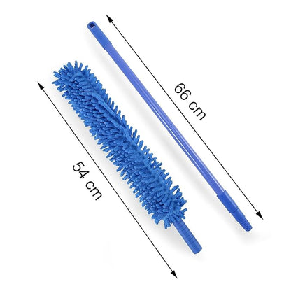 MECHBORN Flexible Fan Cleaning Duster for Long Rod Flexible Fan Cleaning Mop Microfiber Dust Cleaner Multi-Purpose Cleaning of Home, Kitchen, Car, Office with Long Rod (Fan Cleaner Brush Blue)