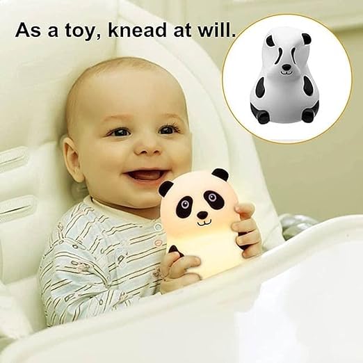 Portable Silicone USB Panda Night Lamp With Tap Control Night Lamp  (13 cm, White)