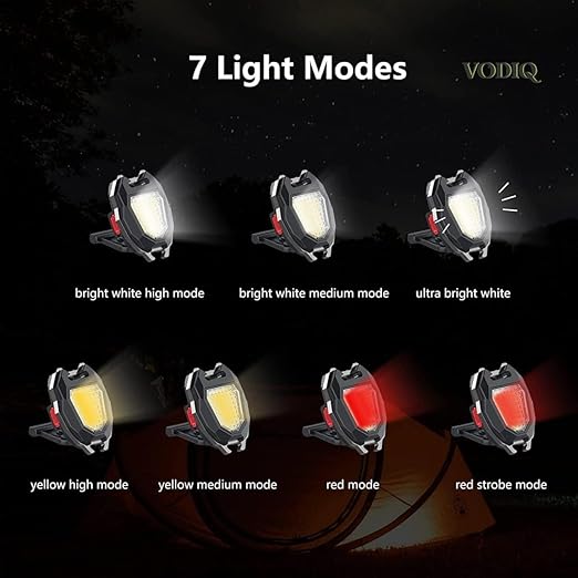 VODIQ Keychain LED Flashlights, Rechargeable Flashlights with Lighter, Whistles, Screwdriver, Bottle Opener, Magnet Base COB Light Mode Portable Outdoor Emergency Light
