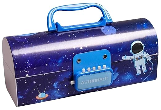 Suitcase Style Password Lock Pencil Case Cartoon Art Plastic Pencil Box  (Set of 1, Multicolor)