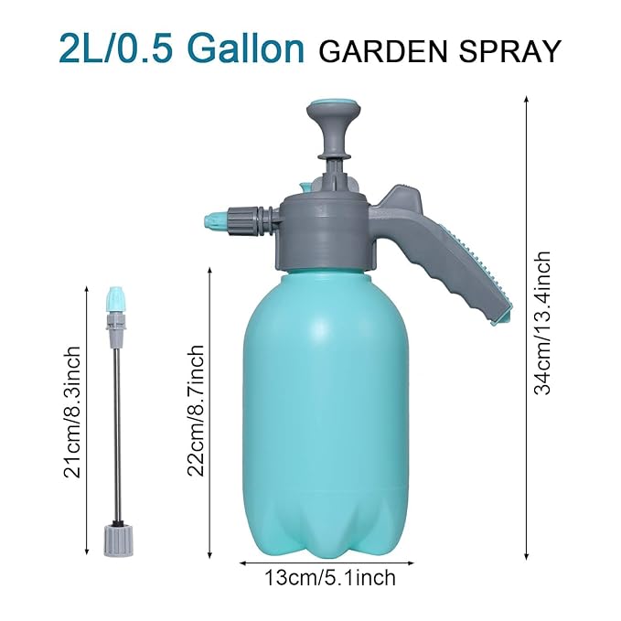 VODIQ Heavy Duty Hand Held Garden Sprayer Pump Pressure Water Pressurized Pump Plant Lawn Water Mister Sprayer Bottle