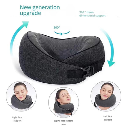 MECHBORN Travel Neck Pillow Pure Memory Foam Pillow Rest Cushion for Travel in Flight car Train Airplane for Sleeping for Men and Women (Memory Travel Pillow