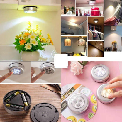 LED Light- 3 LED Battery Powered Stick Tap Touch Light For Kitchen/Wardrobe/Stairway (PACK OF 4)