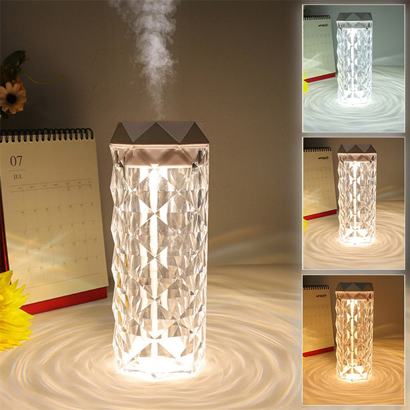 Crystal Lamp Air Humidifier Color Night Light Touch Lamp With Cool Mist Maker Fogger LED Atmosphere Room Decoration Home Decor Lights