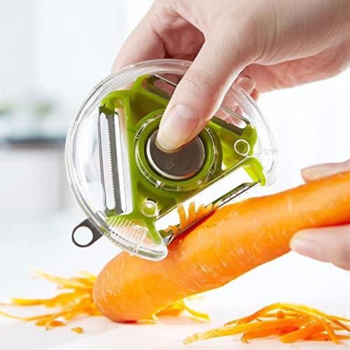 Vebetable Peeler-3 in 1 Magic Rotating Vegetable Peeler Slicer Shredder Julienne Cutter Stainless Steel Blade Grater Fruit Vegetable Tools