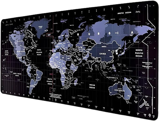World Map Extra Large Extended Anti Slip Rubber Gaming Mouse Pad & Keyboard Desk Mat for Computer Laptop (900mm x 400mm x 2mm)