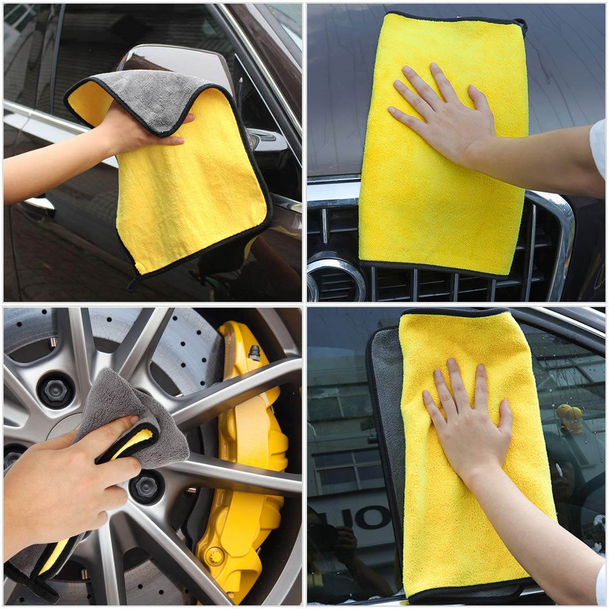 MECHBORN Heavy Microfiber Cloth for Car Cleaning and Detailing, Double Sided, Extra Thick Plush Microfiber Towel Lint-Free, 800 GSM (Size 40cm x 40cm)/Pack of 3 (Microfiber Cloth, 40x40)