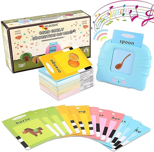 MILONI USA Toys Educational Learning Talking Flash Cards for 2 Year Old Kids Boys Girls Baby Montessori Toys (Multicolor)