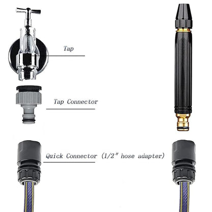 SGMSC High Pressure Washing Water,Nozzle Kit with 3 Pcs PVC Hose Quick Connector Spray Gun