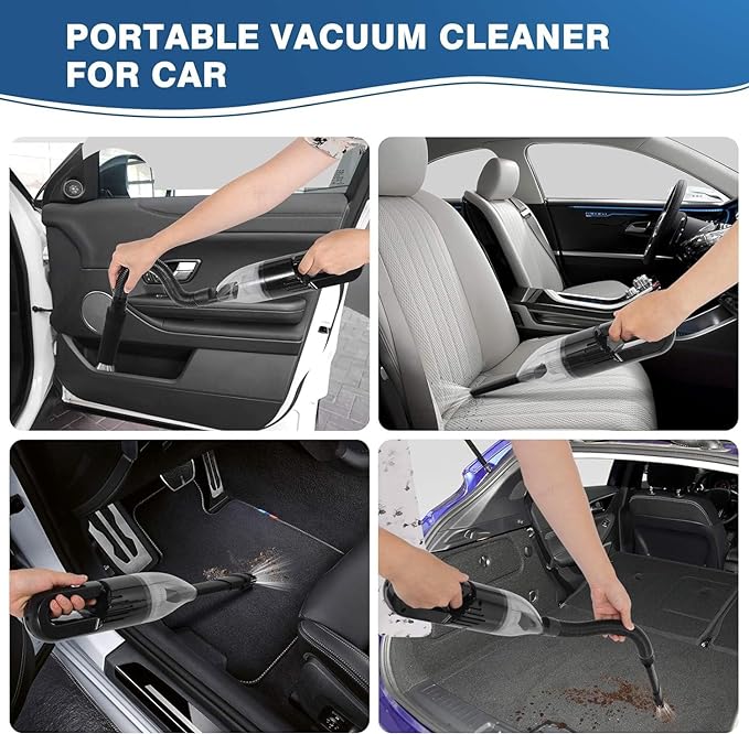 VODIQ Mini Portable Car Vacuum Cordless, Handheld Vacuum for Quick Cleaning, Hand held vacuuming, Dust Buster Cordless Rechargeable for Pet, Hair, Car Home and Office