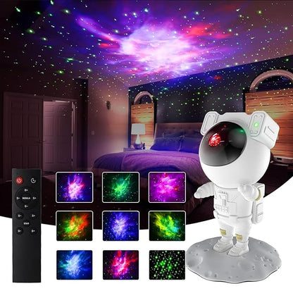 Night Light Projector Astronaut LED Projection Lamp with Remote Control Night Lamp  (20 cm, White)
