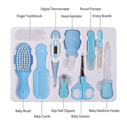 MILONI USA 10 In1 Baby Grooming Kit,Portable Baby Grooming Kit (Baby Care KIT Blue)