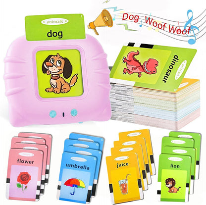 Flash Cards for Kids Talking English Words Flash Cards Preschool Electronic Reading Early Talking Flashcards Toy for Kids