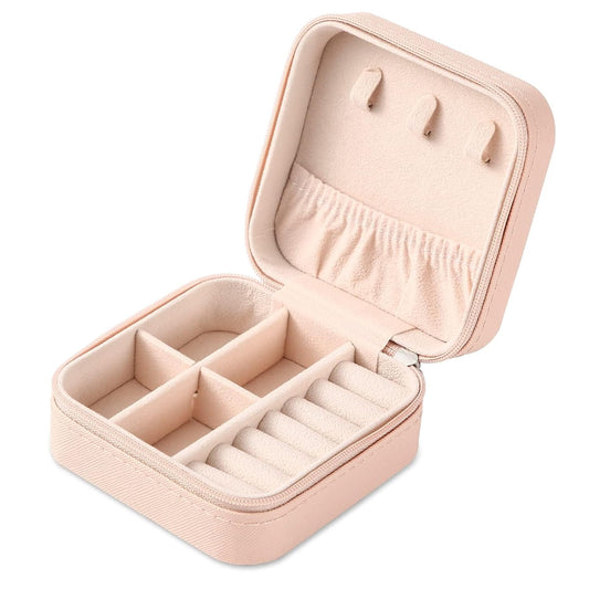 Portable Travel Mini Jewelry Box Leather Jewellery Ring Organizer Case Storage Gift Box Girls Women (multicolour).