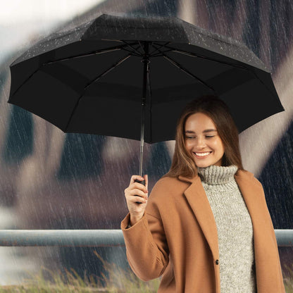 Auto Open/Close Windproof Umbrella, Waterproof Travel Umbrella Umbrella  (Black)