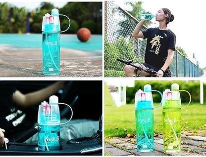 Multipurpose Mist Spray Water Bottle for Cycling Sports and Gym(Multi Color) 600 ml Bottle  (Pack of 1, Multicolor, Plastic)