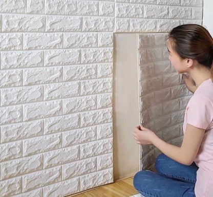 White Brick Wallpaper 3d  (1sheet 77cmx70cm)