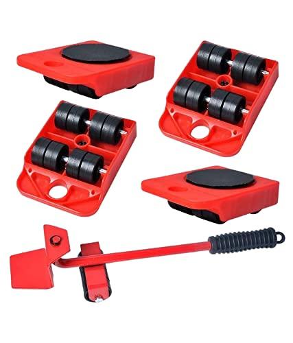 Furniture Lifter Mover Tool Set Heavy Duty Furniture Lifter Mover Tool Set, Furniture Moving Roller Wheel Set for Washing Machines, Fridge,Sofa, Wardrobes Adjustable Height