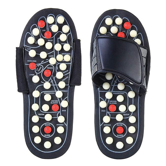 Yoga Paduka Slippers for Men and Women, Acupressure Foot Relaxer Rotating Acupressure Foot Slippers For Men & Women (Black_7)