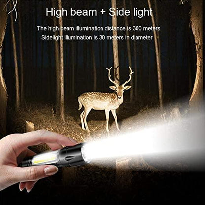 Small Mini Zoomable LED Torch Light/Rechargeable Tactical COB Flashlight