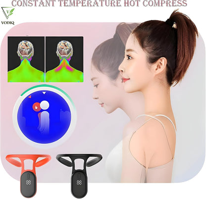 VODIQ Soothing Neck Instrument, Portable Lymphatic Massager Drainage Device for Neck, Body Shaping Pose Reminder for Correct Posture, Belt Relief Massage Device for Adult