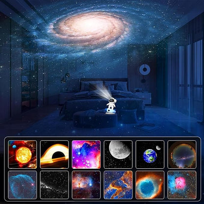 Night Light Projector Astronaut LED Projection Lamp with Remote Control Night Lamp  (20 cm, White)