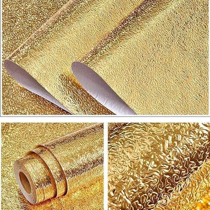 Kitchen Backsplash Aluminum Foil Stickers, Oil Proof Kitchen Stove Stickers, Waterproof & Heat Resistant Contact Paper for Kitchen (Self Adhesive Paper) | 60 * 200CM