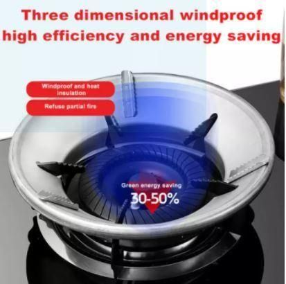 Gas Stove Cover Disk-Windshield Bracket Gas Stove Energy Saving Cover Disk Fire Reflection Windproof Stand(Pack of 2)