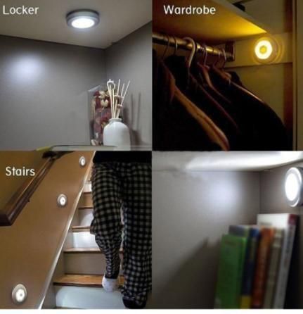 LED Light- 3 LED Battery Powered Stick Tap Touch Light For Kitchen/Wardrobe/Stairway (PACK OF 4)