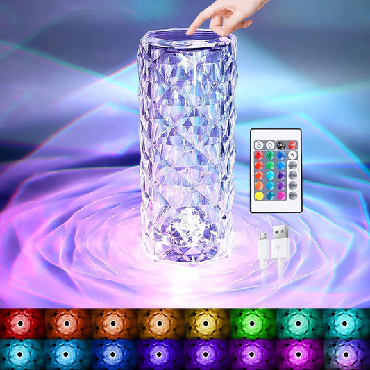 Rose Touch Sensor Table Crystal Lamp
