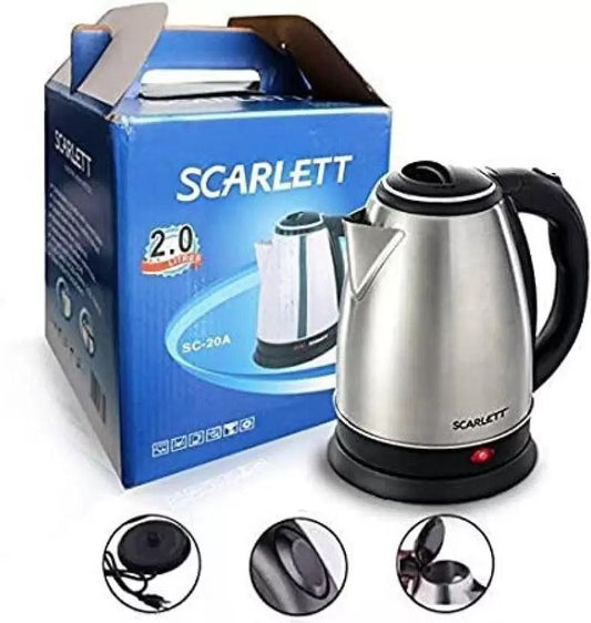 Scarlett Electric Kettle for Tea Coffee Making Multipurpose Milk Boiling Water Heater 2.0 Litre Extra lage Boiler with Handle (Pack of 1)